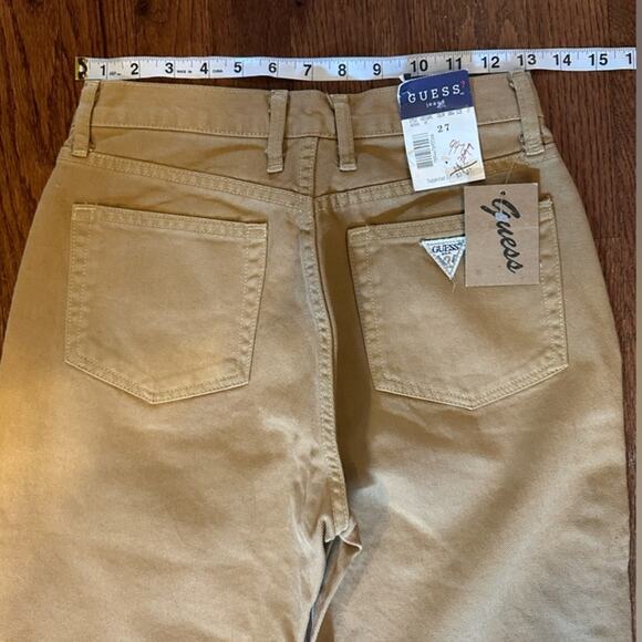 NWT Vintage Guess Jeans Sz. 26/27 High Waist Straight Leg Denim Tan Fall Style - Picture 13 of 13